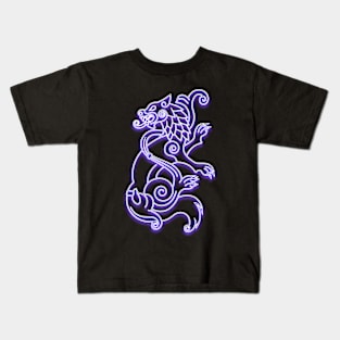 Fenrir Wolf -violet neon Kids T-Shirt